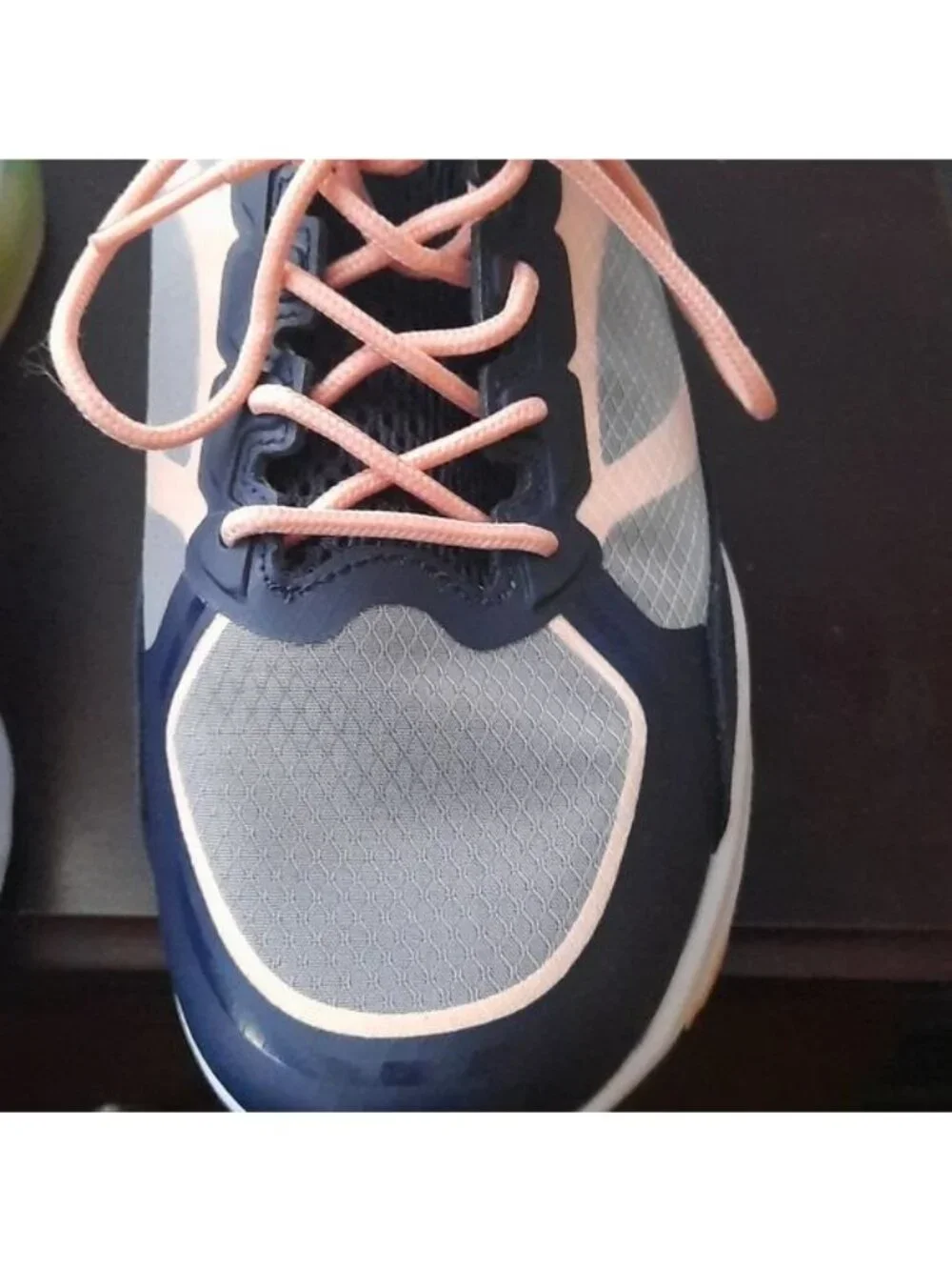 Fabletics Blue Grey Peach Green Adjustable Toggle at Heel Sneakers 7.5